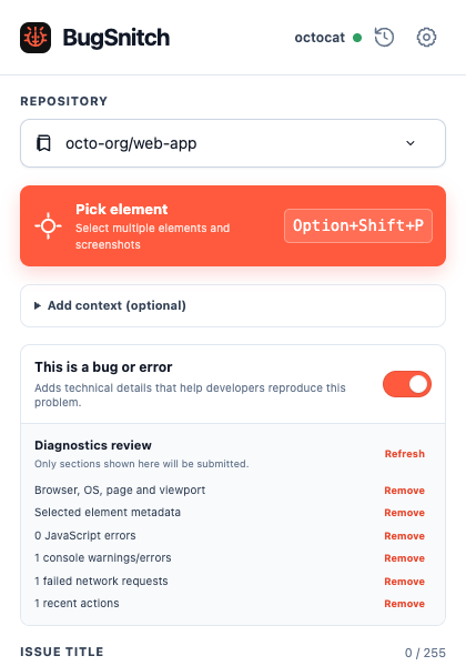 Reviewing optional diagnostics